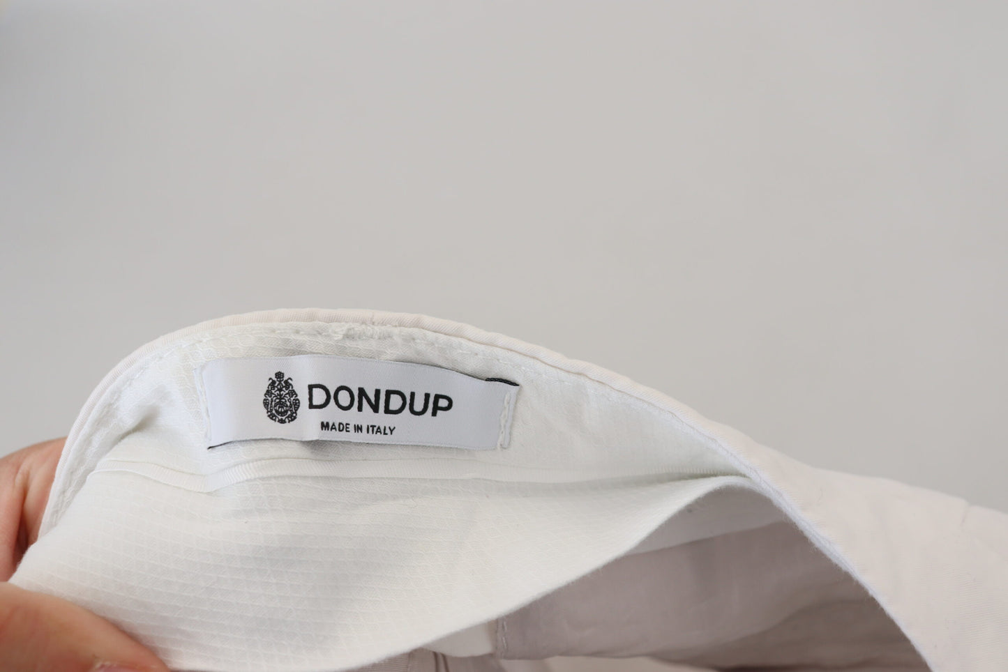 Dondup White High Waist Tapered Women Pants Dondup