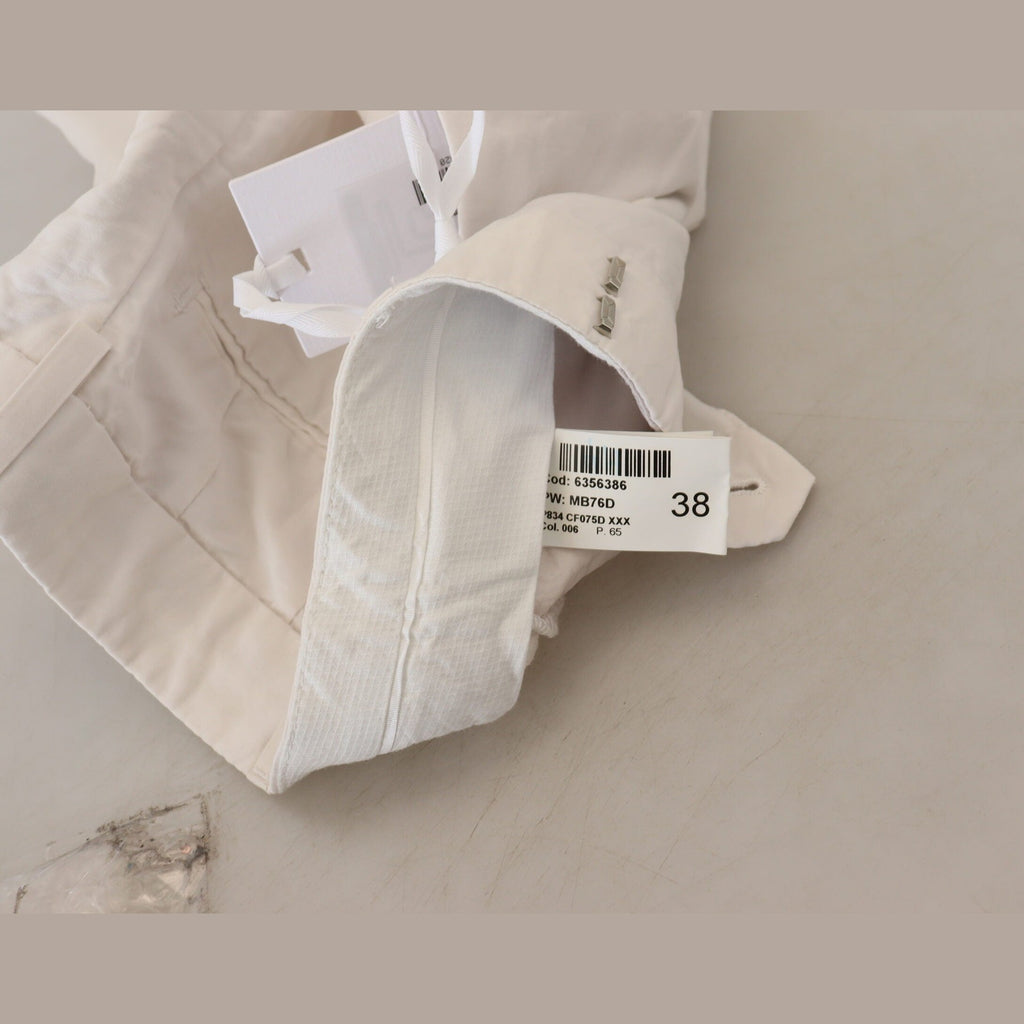 Dondup White High Waist Tapered Women Pants