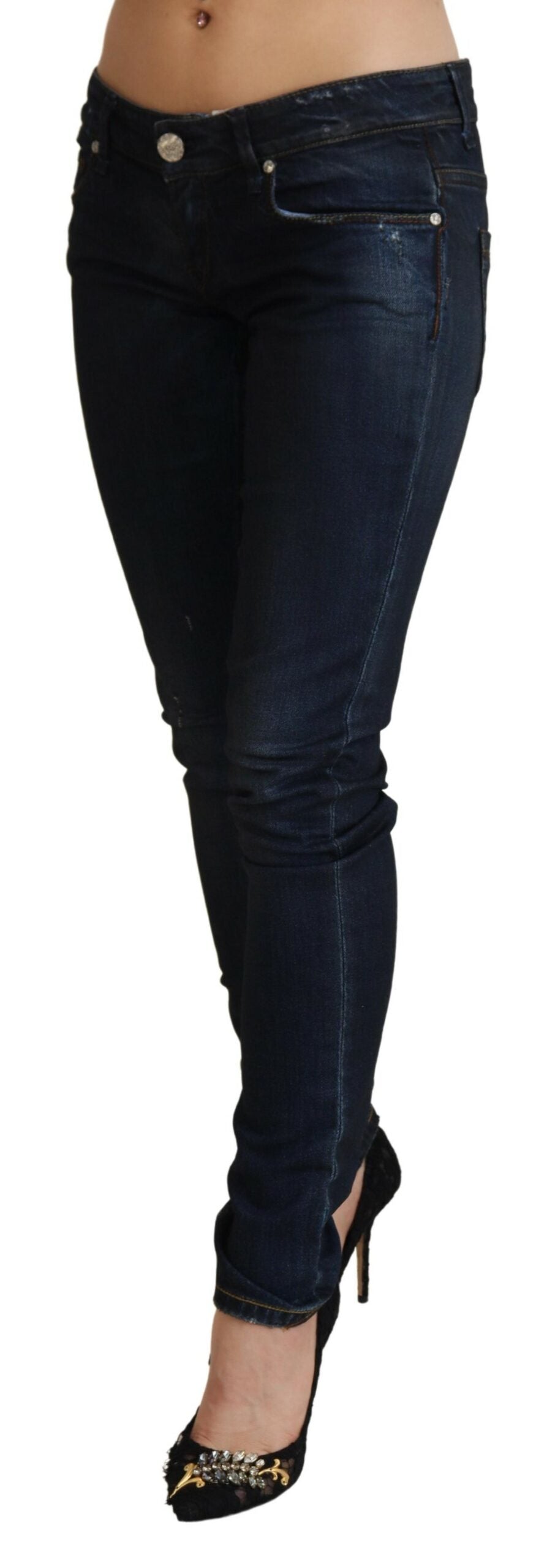 Acht Blue Low Waist Slim Fit Women Denim Jeans Acht