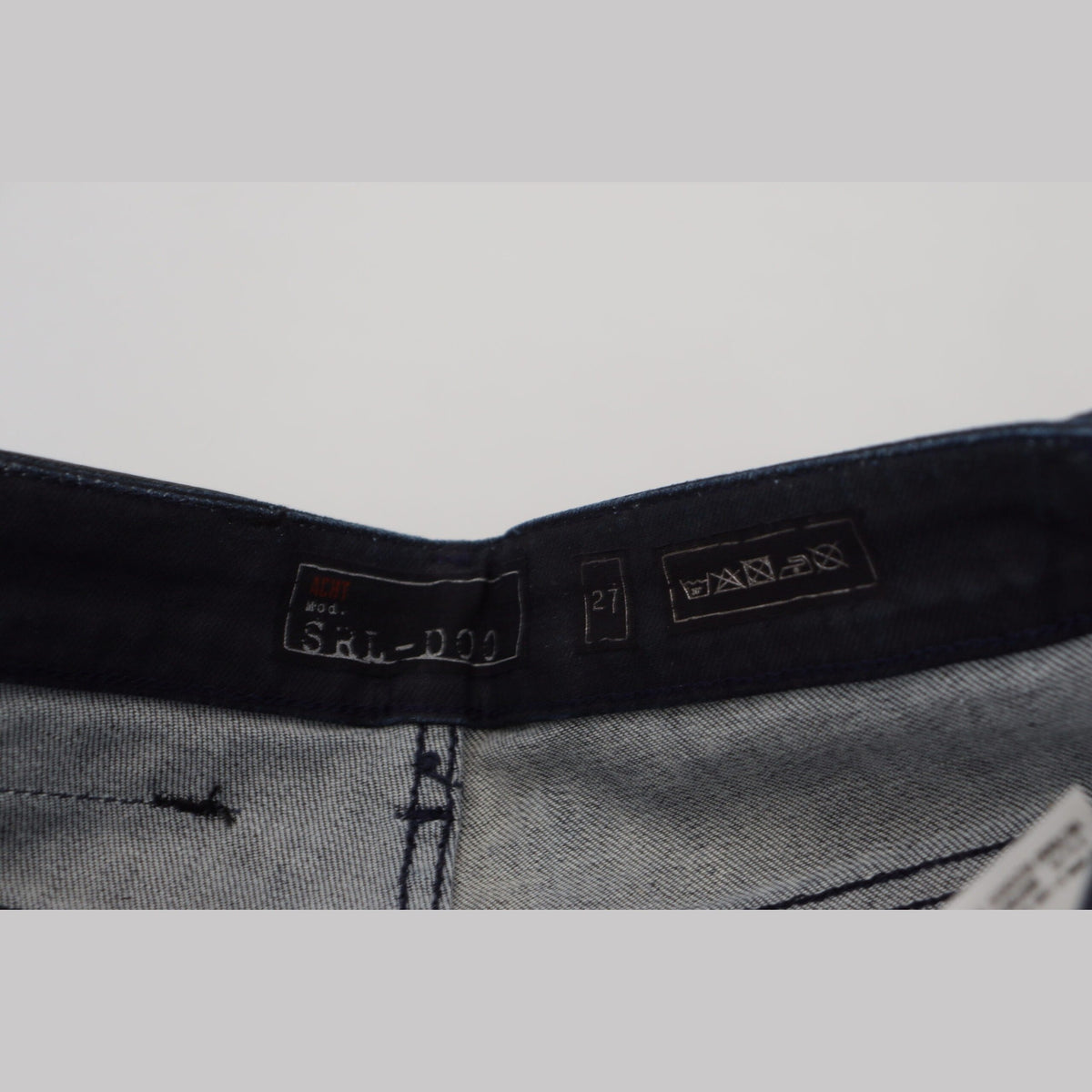 Acht Blue Washed Low Waist Slim Fit Cotton Denim Jeans
