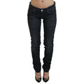 Acht Black Washed Low Waist Slim Fit Cotton Denim Jeans