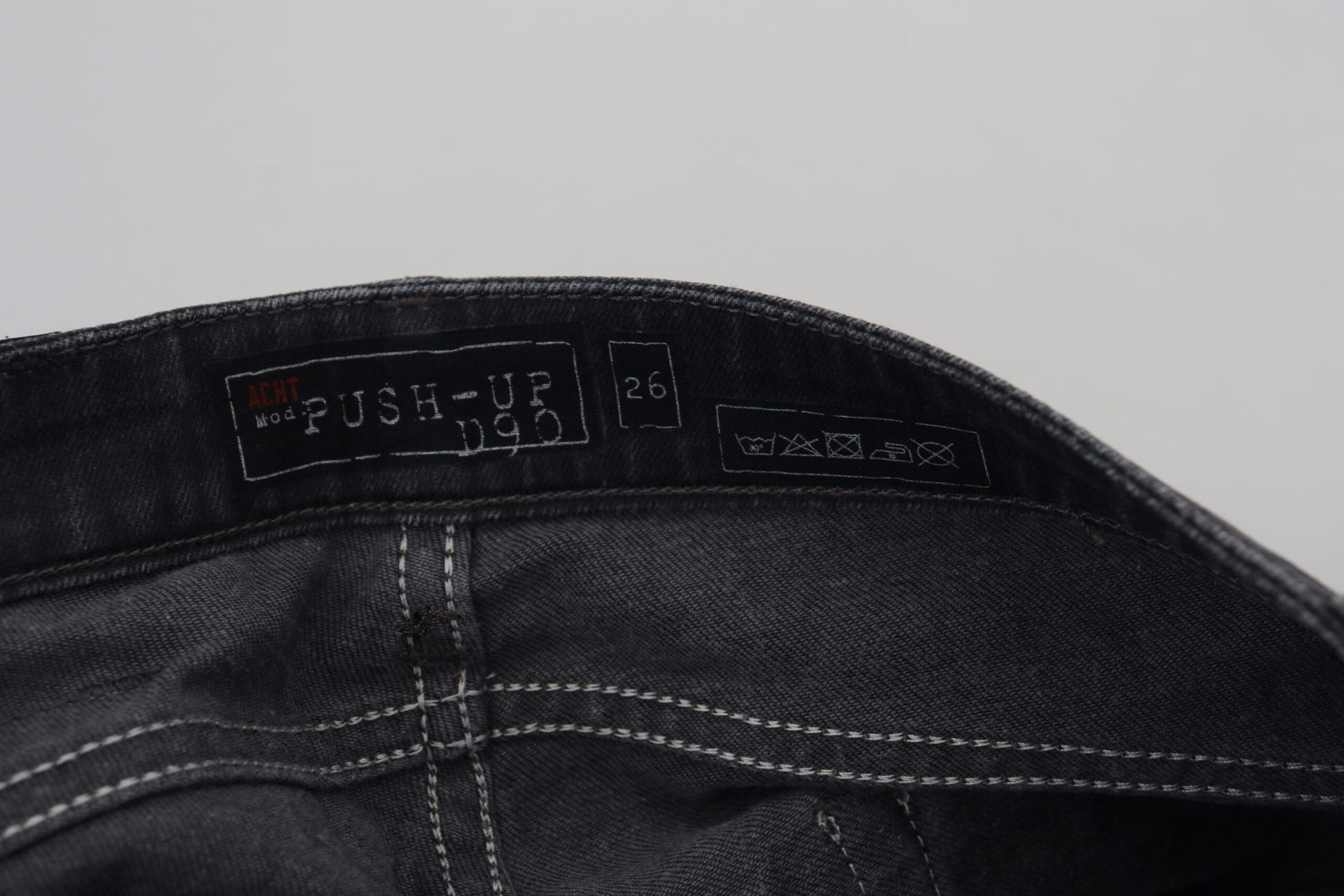 Acht Black Washed Low Waist Slim Fit Cotton Denim Jeans Acht