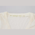 Patrizia Pepe Ivory V-Neck Long Sleeves Women Blouse Top