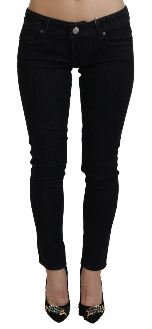Acht Black Low Waist Slim Fit Cotton Denim Jeans Acht