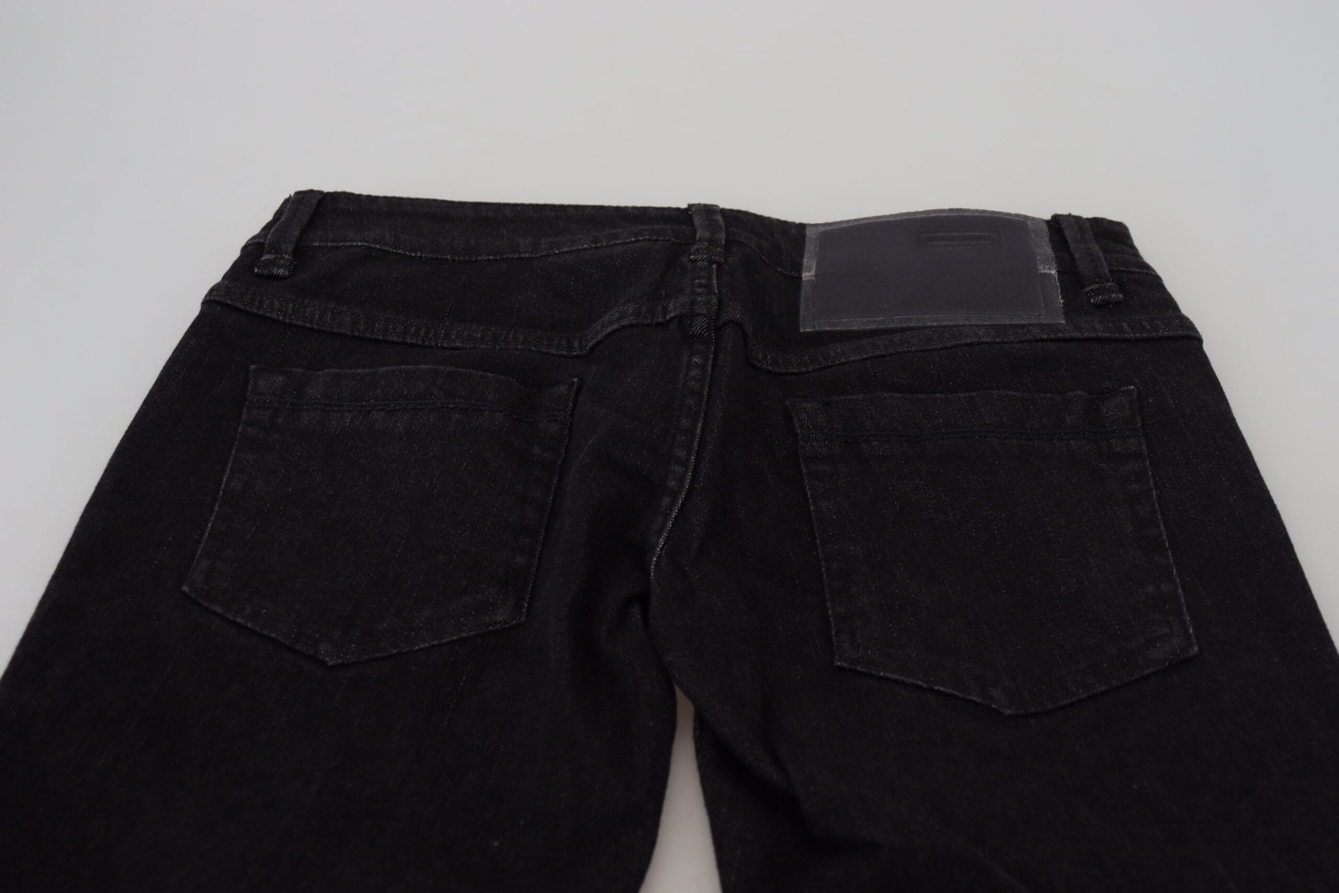 Acht Black Low Waist Slim Fit Cotton Denim Jeans Acht