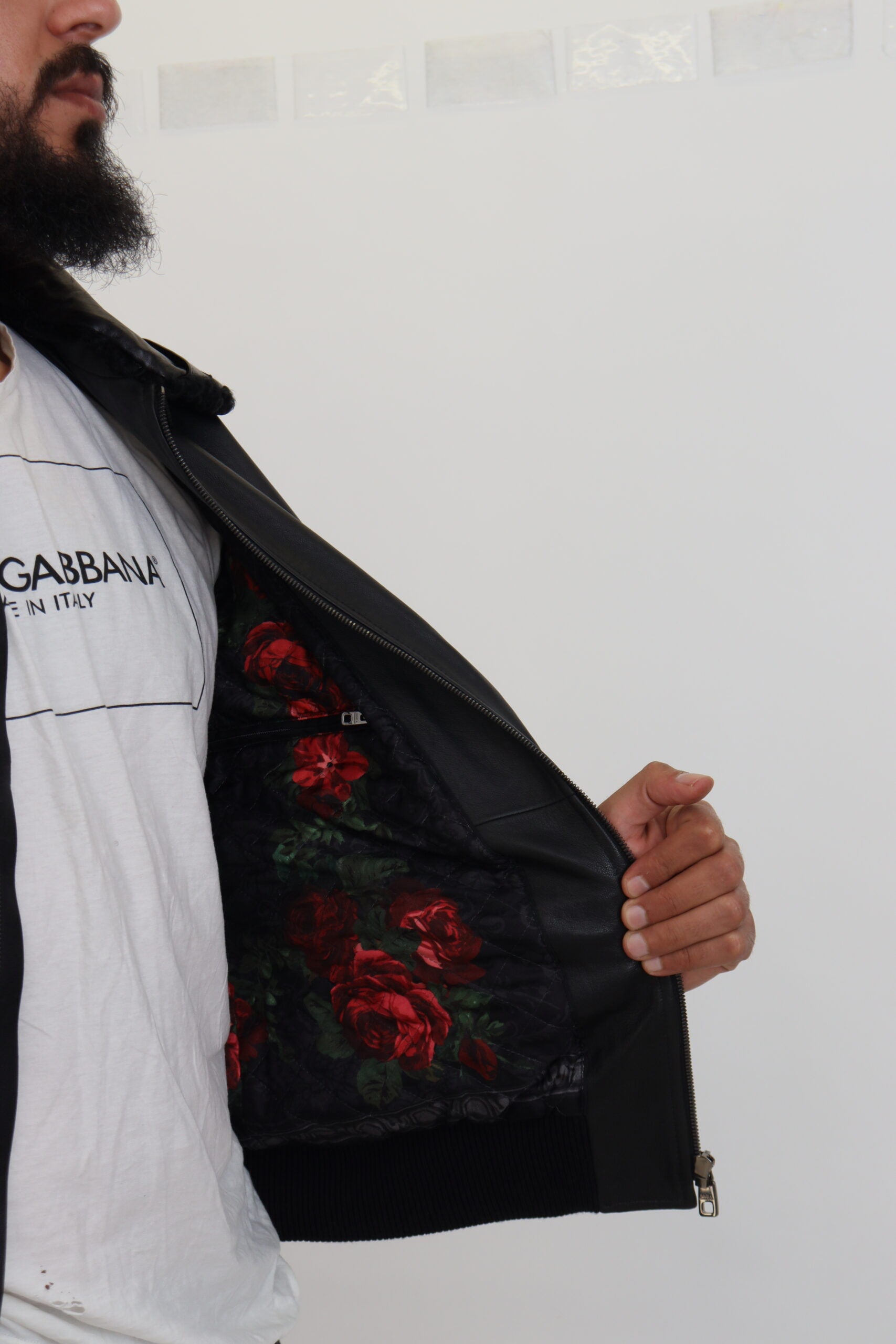 Dolce & Gabbana Black Lamb Leather Collared Men Coat Jacket Dolce & Gabbana