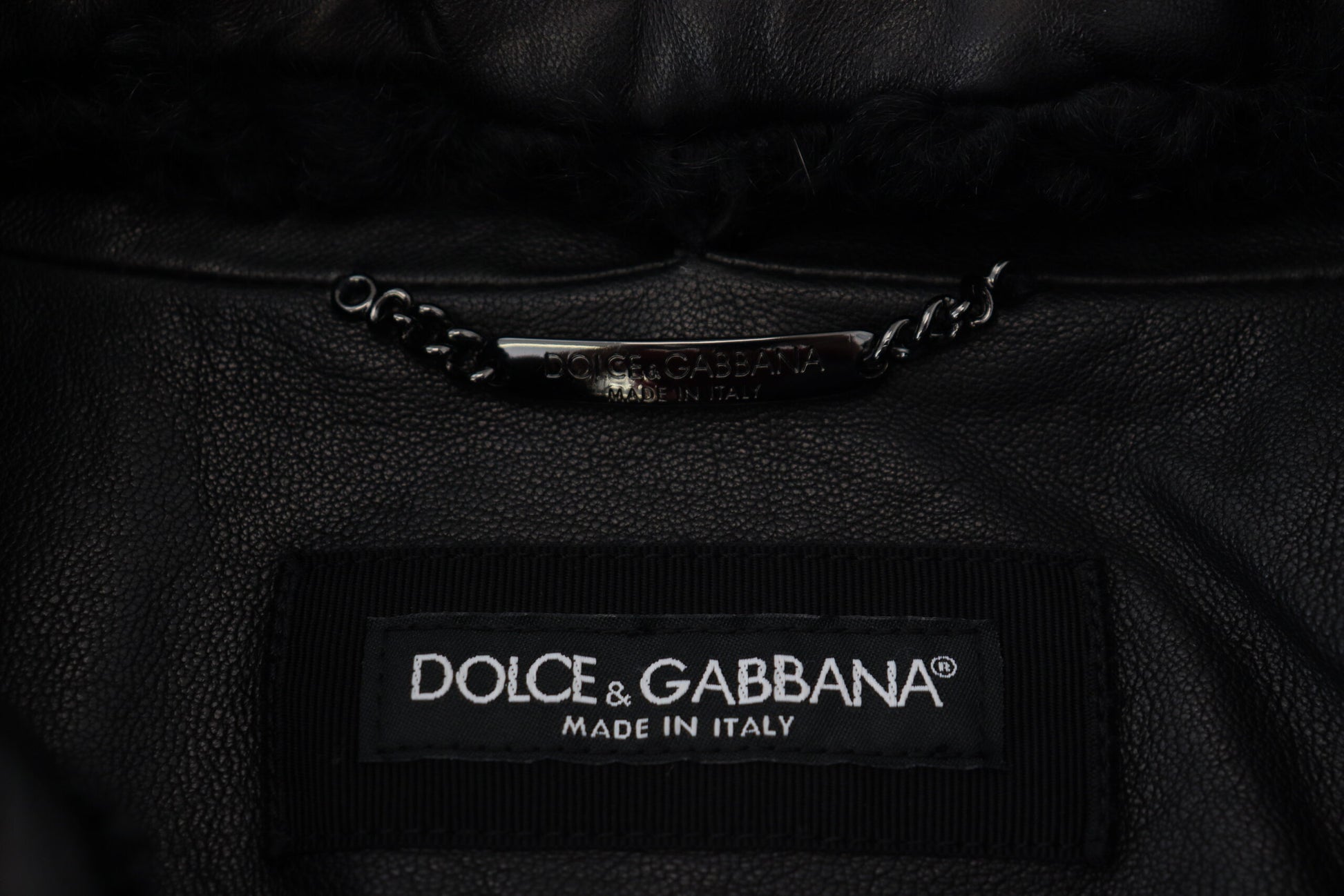 Dolce & Gabbana Black Lamb Leather Collared Men Coat Jacket Dolce & Gabbana