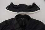 Dolce & Gabbana Black Lamb Leather Collared Men Coat Jacket