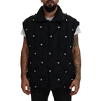 Dolce & Gabbana Black Sleeveless DG Metal Embellishment Jacket