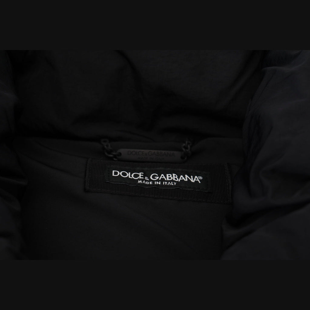 Dolce & Gabbana Black Sleeveless DG Metal Embellishment Jacket