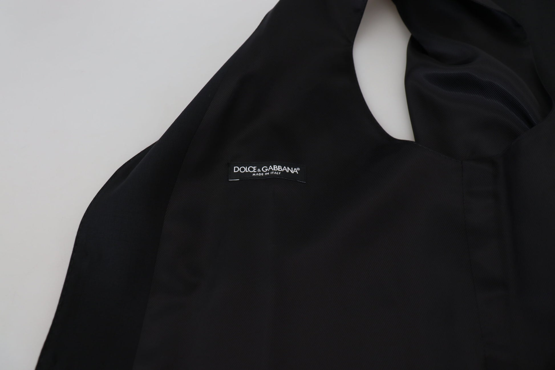Dolce & Gabbana Black Virgin Wool Waistcoat Formal Vest Dolce & Gabbana