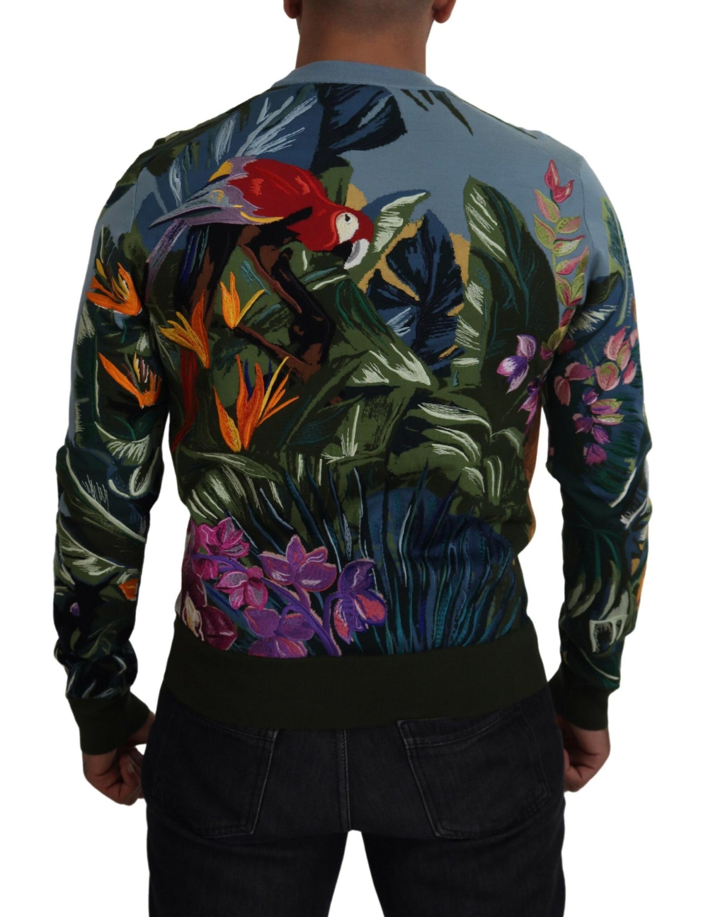 Dolce & Gabbana Multicolor Jungle Wool Pullover Logo Sweater Dolce & Gabbana