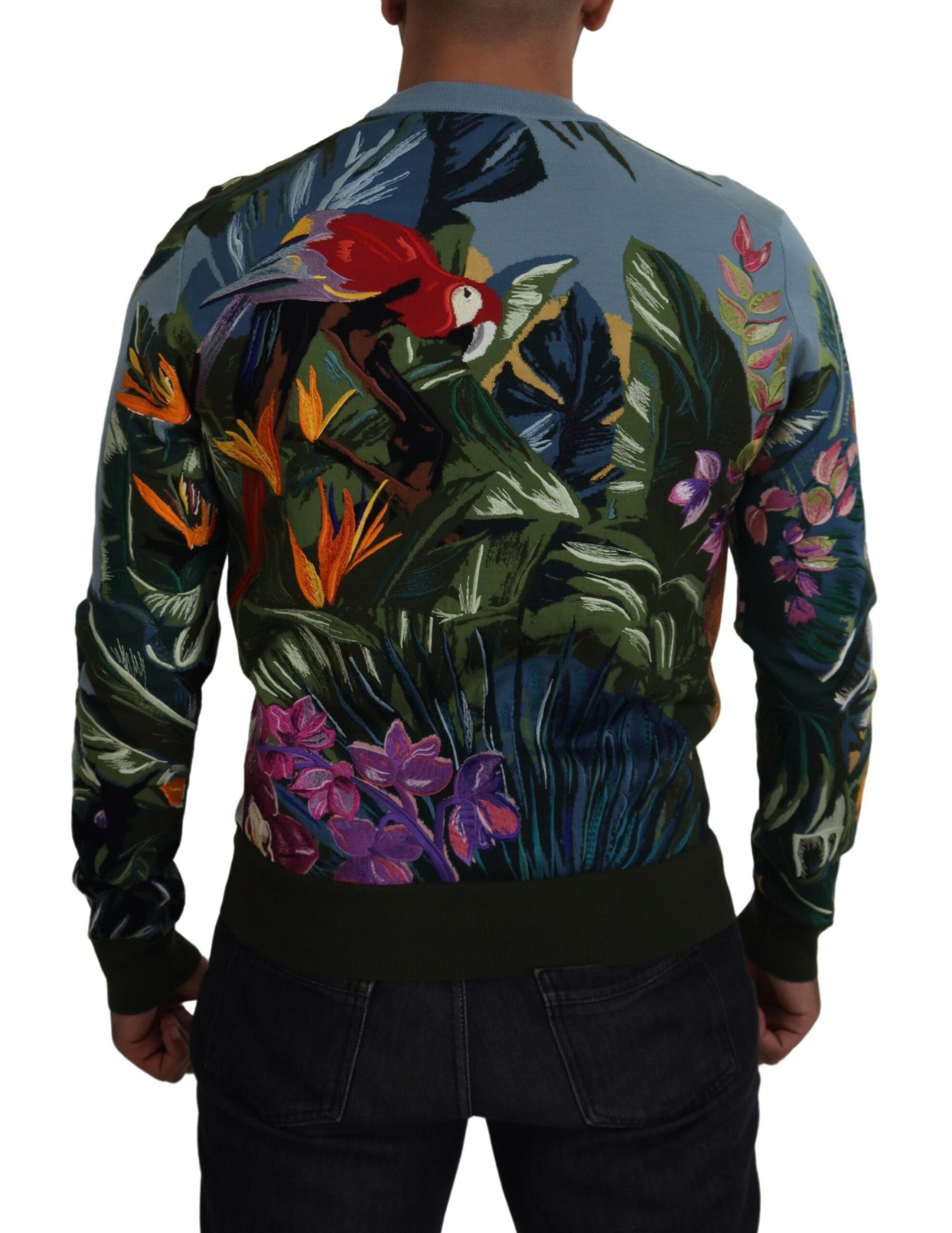 Dolce & Gabbana Multicolor Jungle Wool Pullover Logo Sweater Dolce & Gabbana