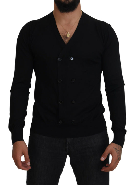 Dolce & Gabbana Black Cashmere Button Down Cardigan Sweater Dolce & Gabbana