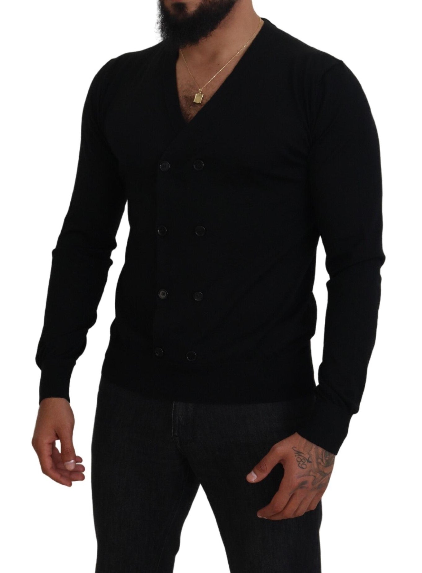 Dolce & Gabbana Black Cashmere Button Down Cardigan Sweater Dolce & Gabbana