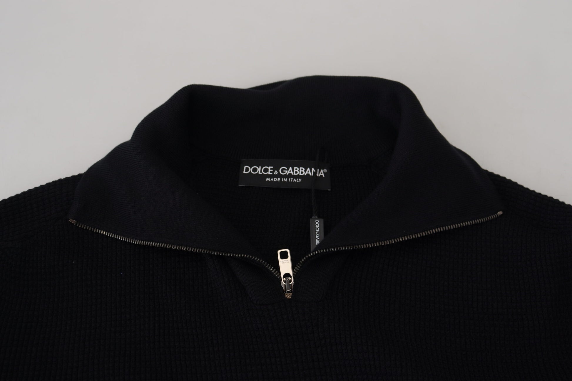 Dolce & Gabbana Black Silk Turtle Neck Pullover Sweater Dolce & Gabbana