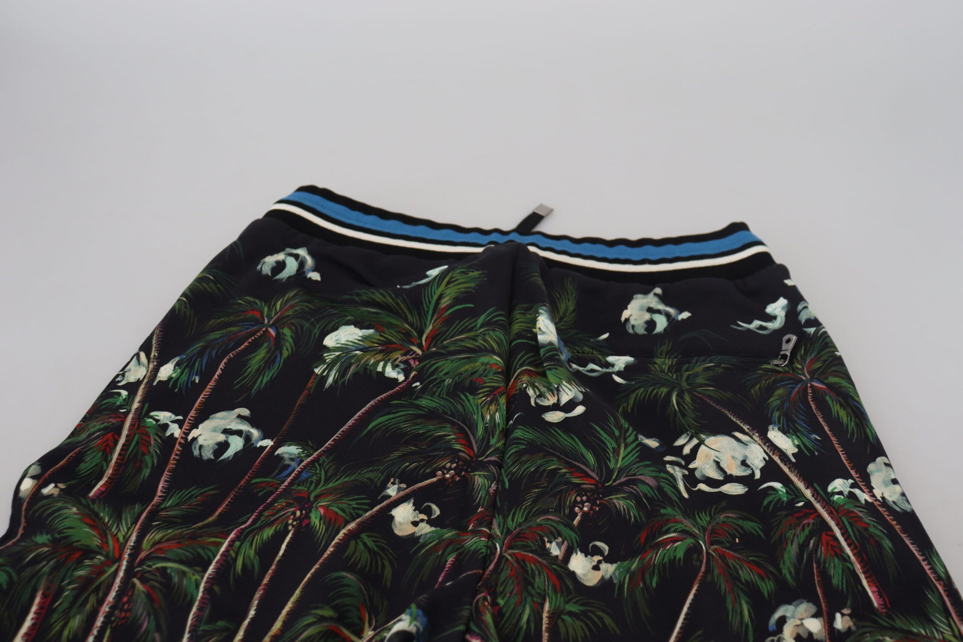 Dolce & Gabbana Black Cotton Volcano Print Casual Shorts Dolce & Gabbana