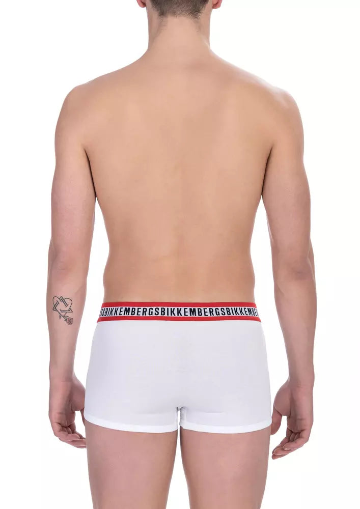 Bikkembergs White Cotton Men's Trunk Duo Pack