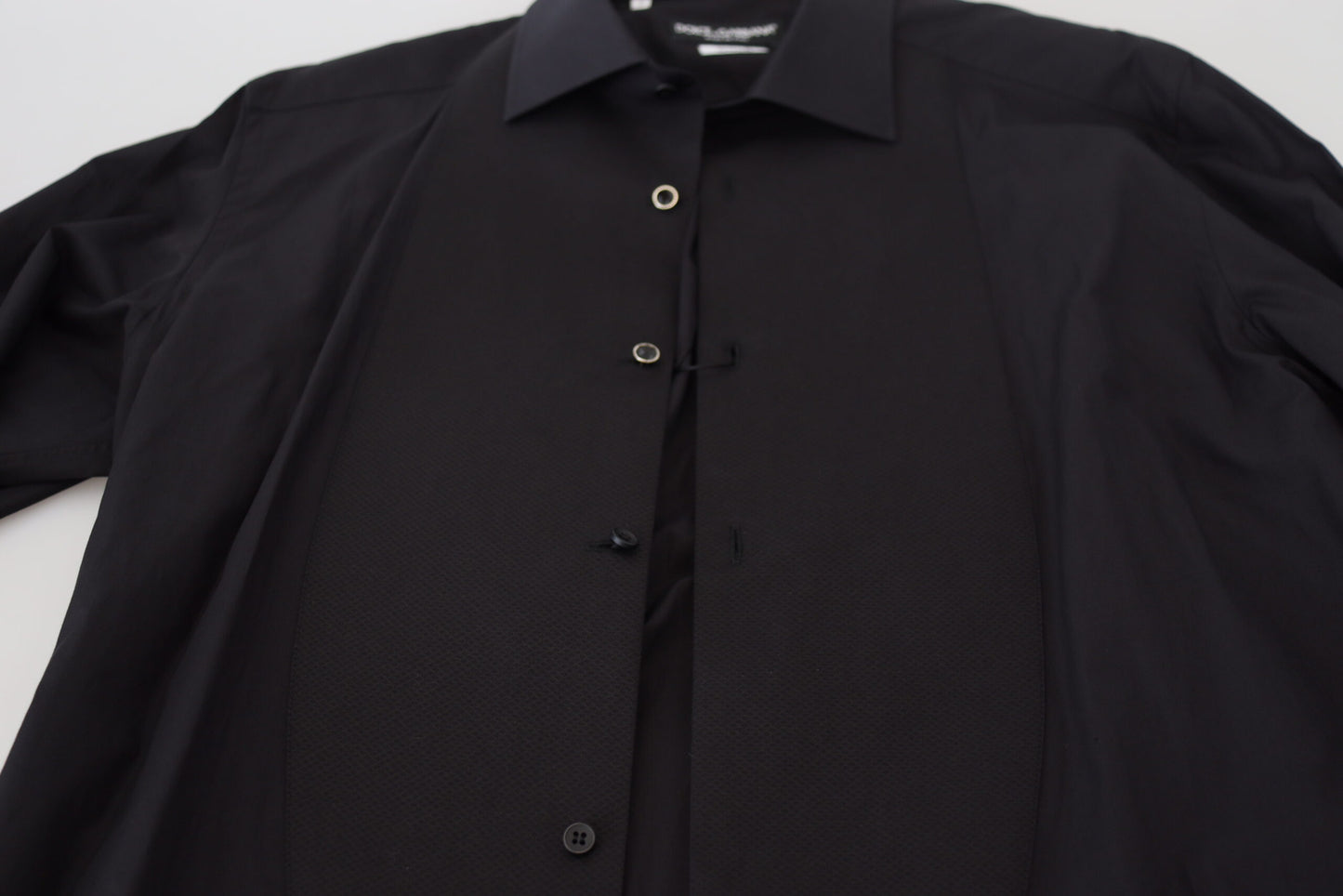 Dolce & Gabbana Black GOLD Cotton Collared Long Sleeve Shirt Dolce & Gabbana