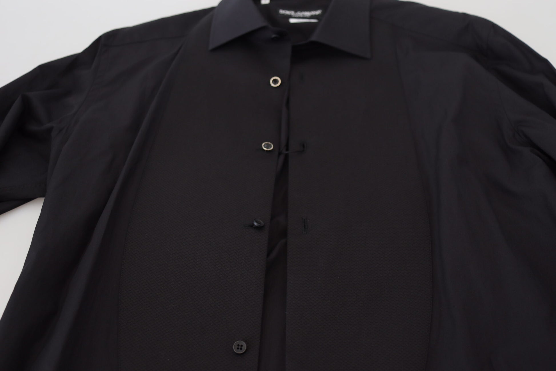 Dolce & Gabbana Black GOLD Cotton Collared Long Sleeve Shirt Dolce & Gabbana