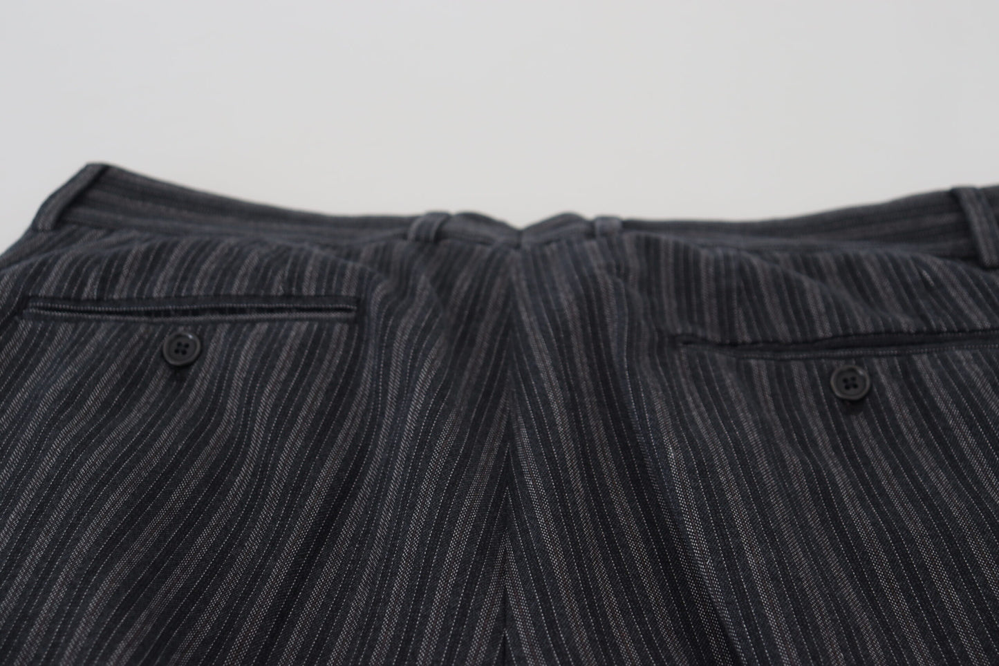 Dolce & Gabbana Dark Gray Stripes Chino Dress Pants Dolce & Gabbana