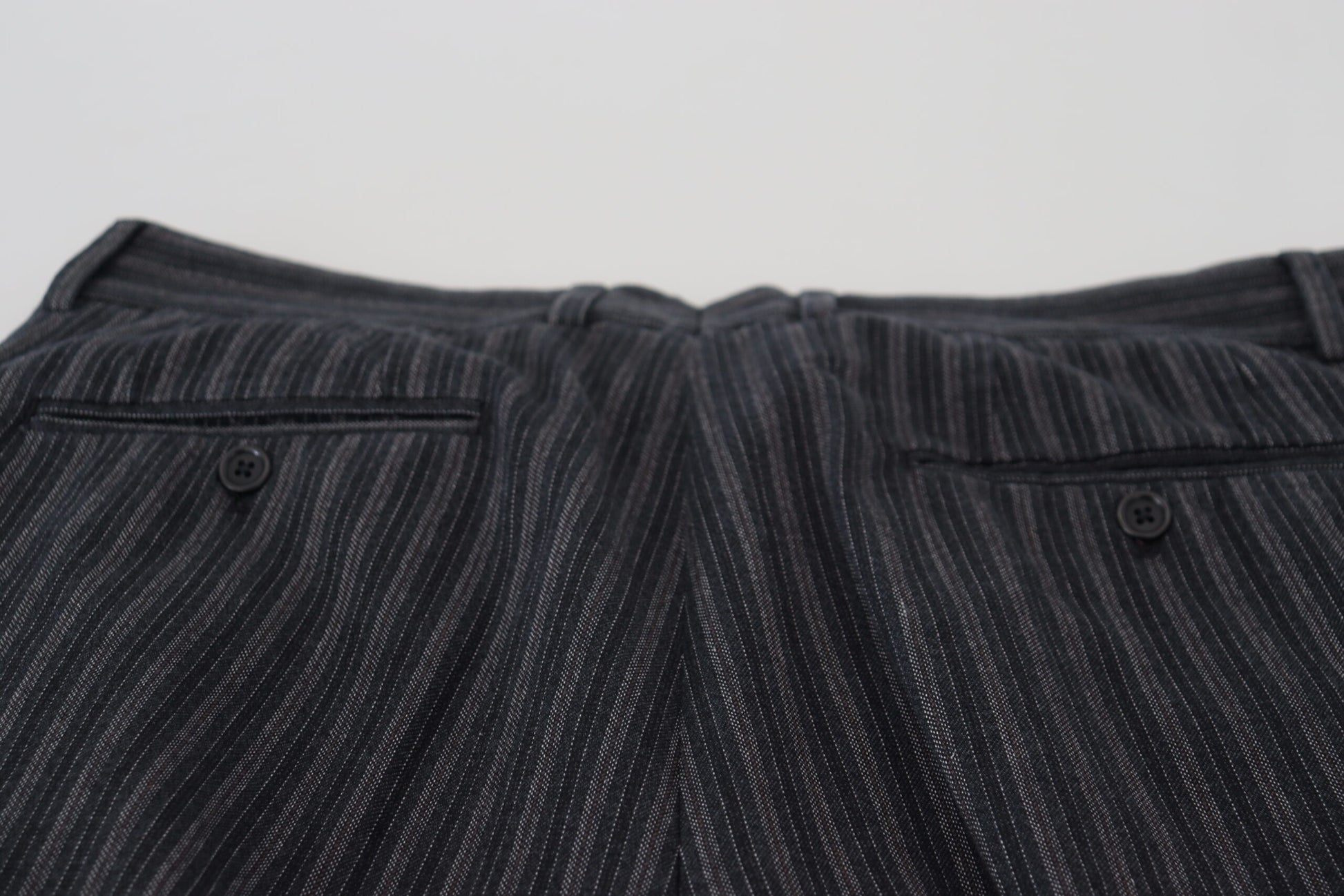 Dolce & Gabbana Dark Gray Stripes Chino Dress Pants Dolce & Gabbana