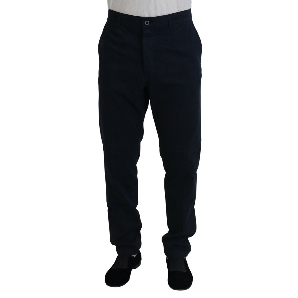 Dolce & Gabbana Blue Cotton Dress Formal Men Pants