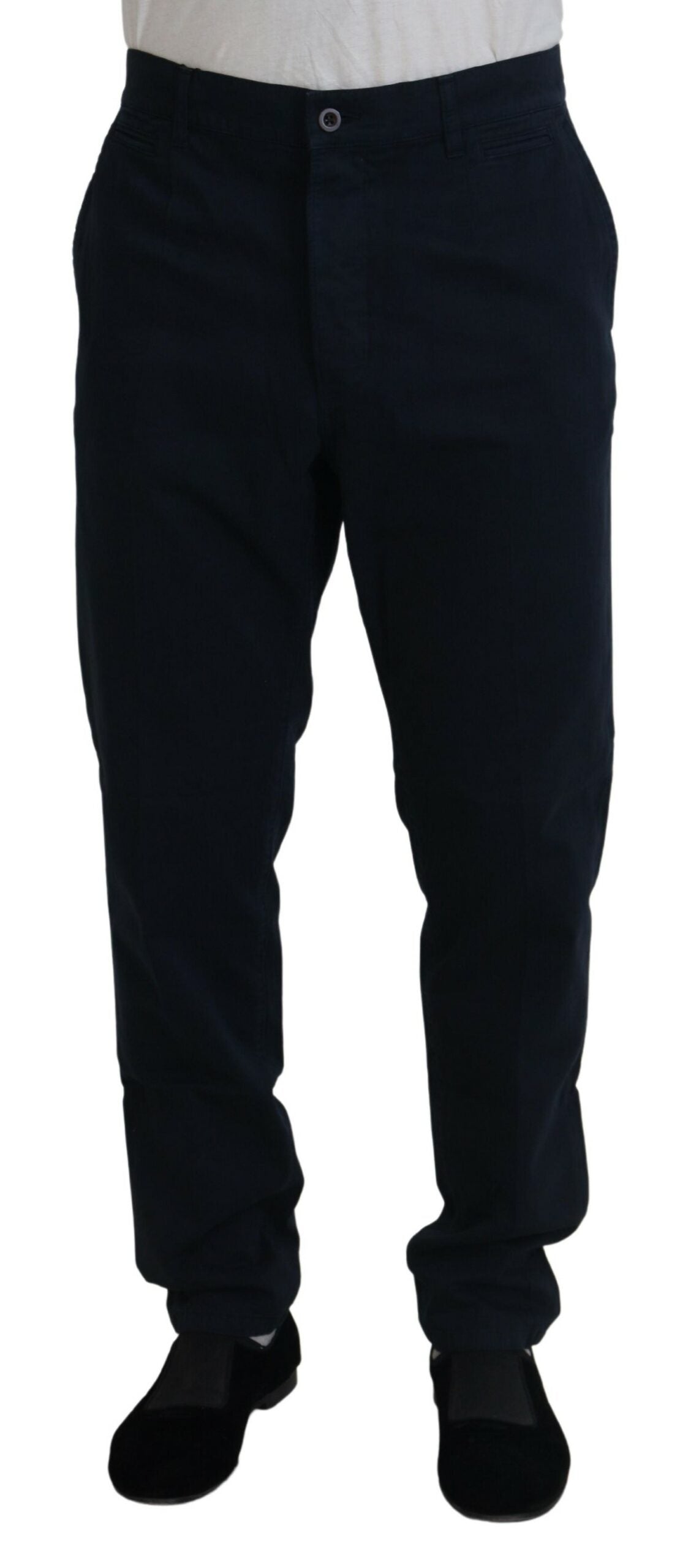 Dolce & Gabbana Blue Cotton Dress Formal Men Pants Dolce & Gabbana