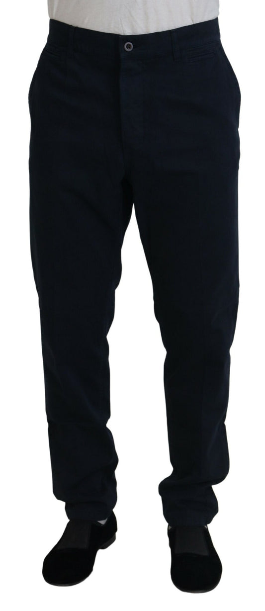 Dolce & Gabbana Blue Cotton Dress Formal Men Pants Dolce & Gabbana