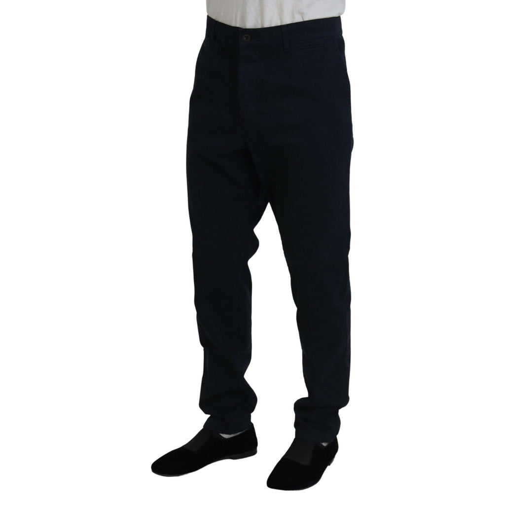 Dolce & Gabbana Blue Cotton Dress Formal Men Pants