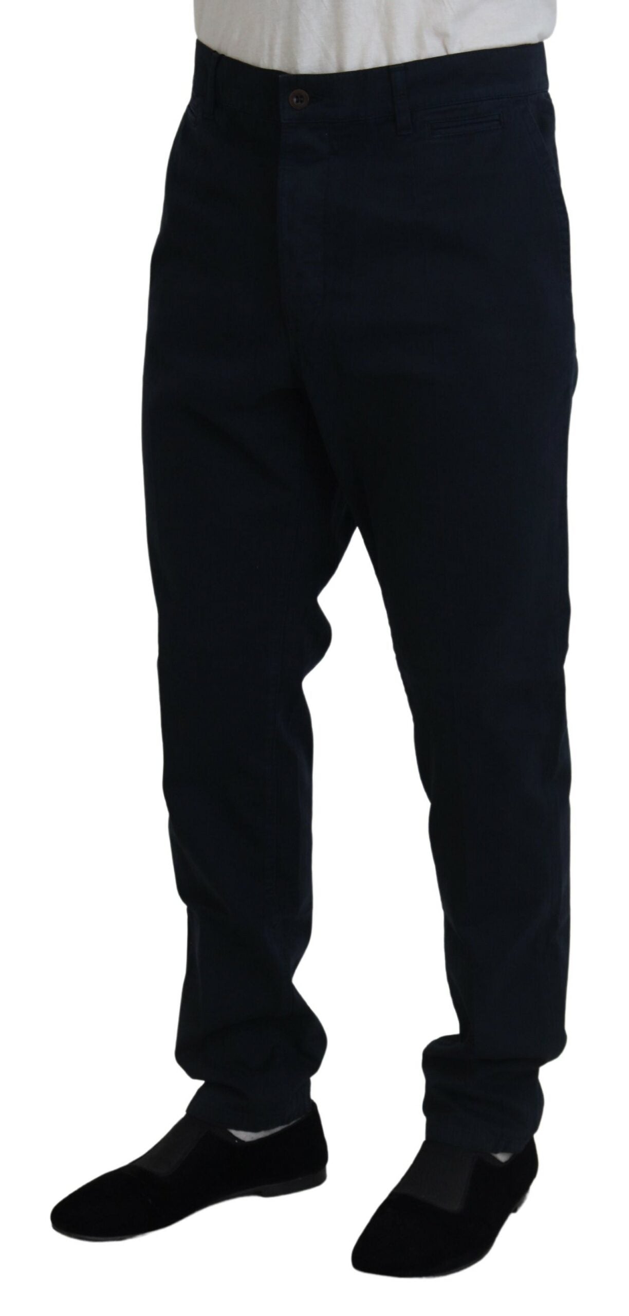 Dolce & Gabbana Blue Cotton Dress Formal Men Pants Dolce & Gabbana