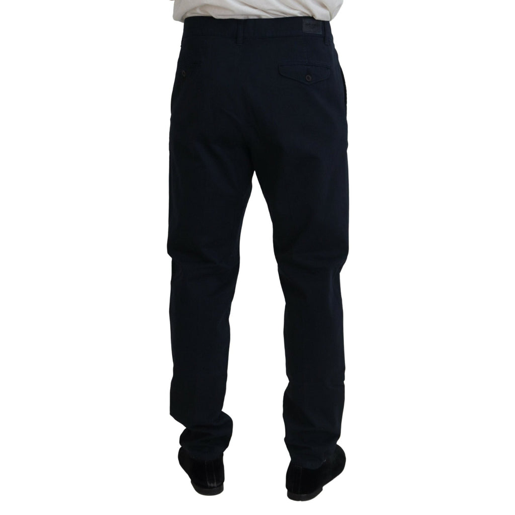 Dolce & Gabbana Blue Cotton Dress Formal Men Pants