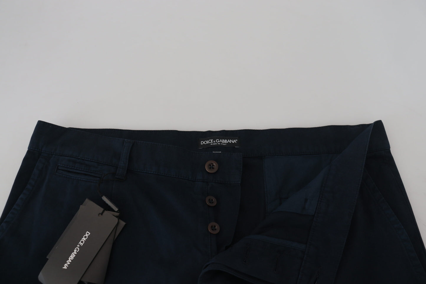 Dolce & Gabbana Blue Cotton Dress Formal Men Pants Dolce & Gabbana