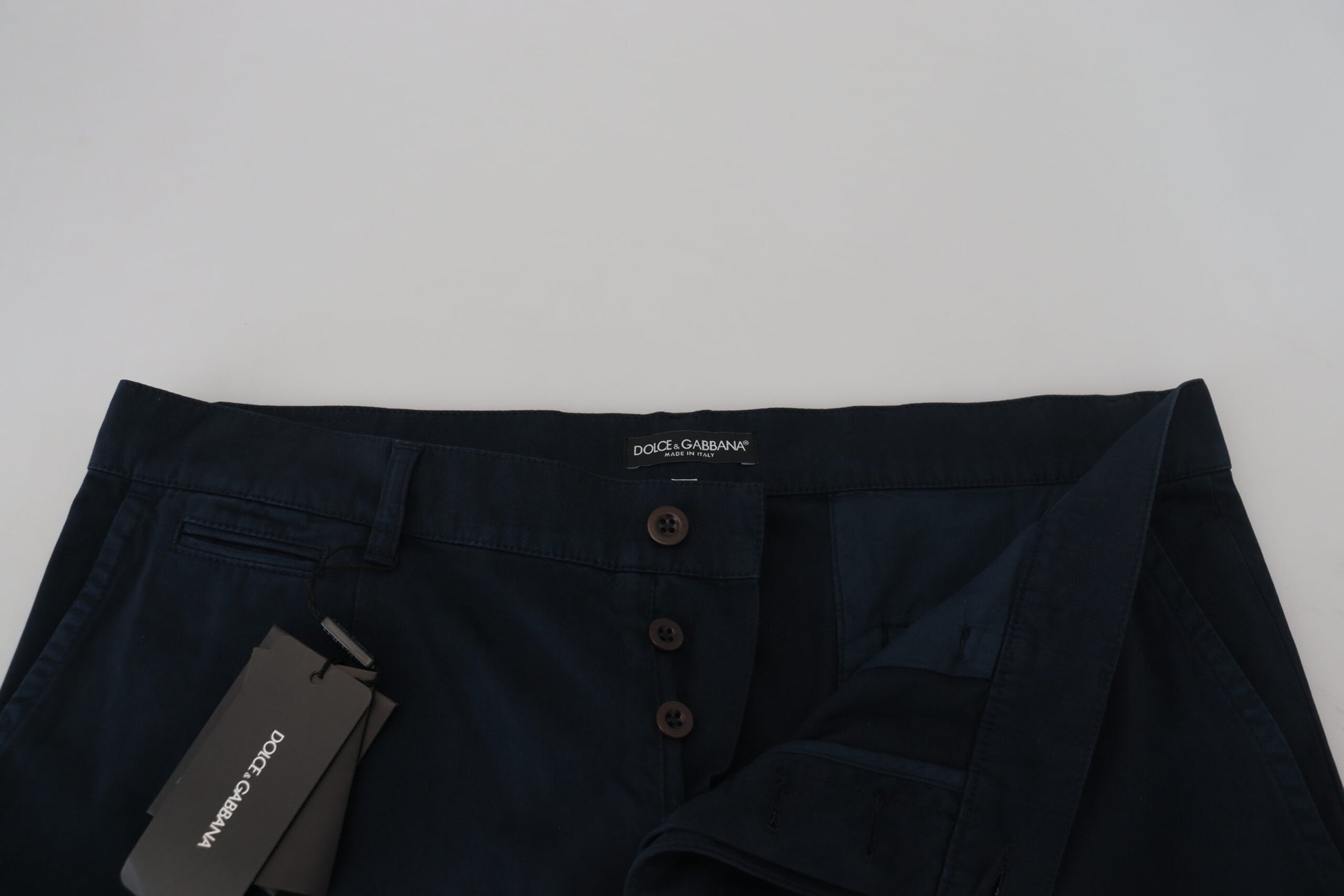 Dolce & Gabbana Blue Cotton Dress Formal Men Pants Dolce & Gabbana
