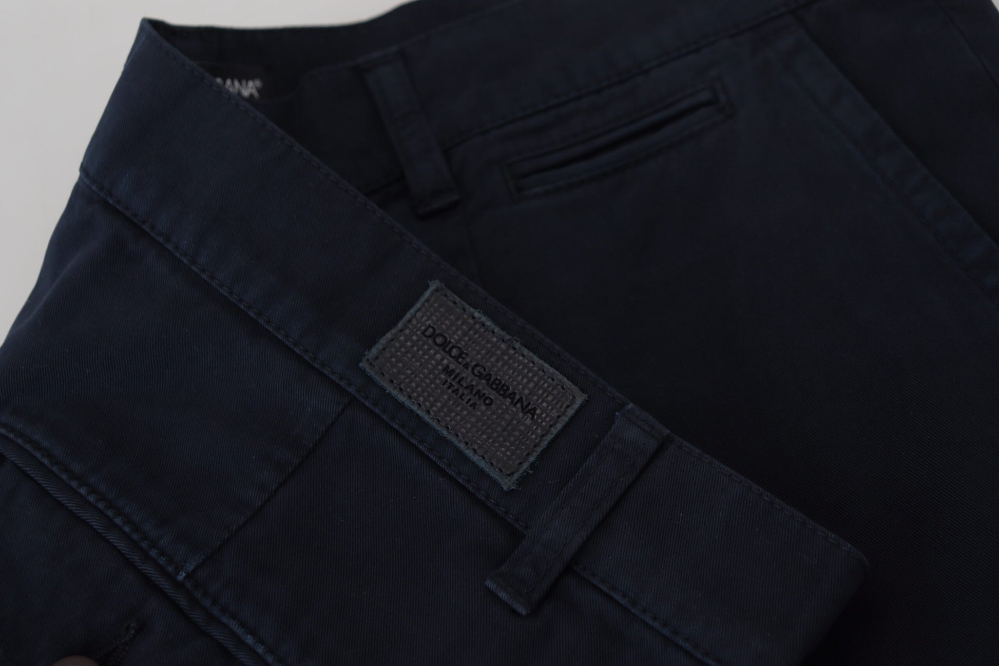 Dolce & Gabbana Blue Cotton Dress Formal Men Pants Dolce & Gabbana
