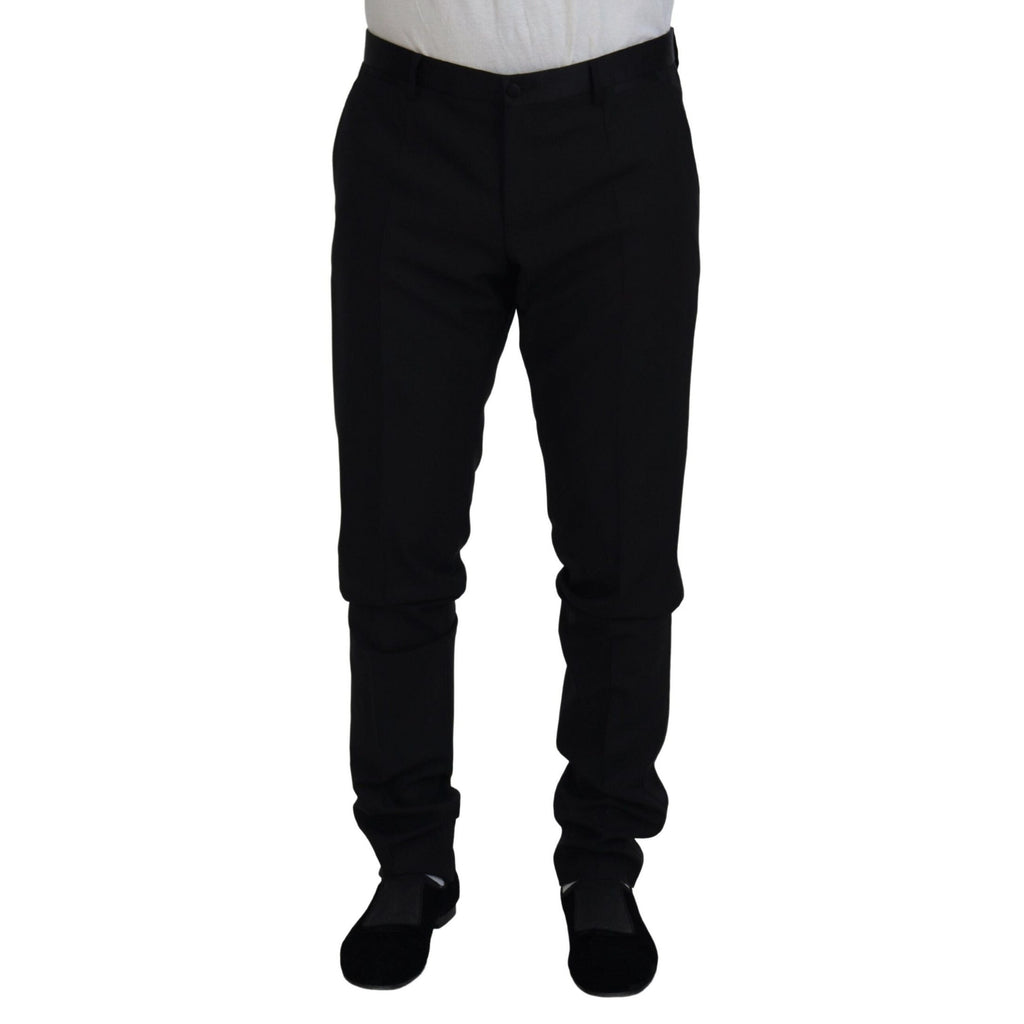 Dolce & Gabbana Black Wool Chino Dress Formal Pants