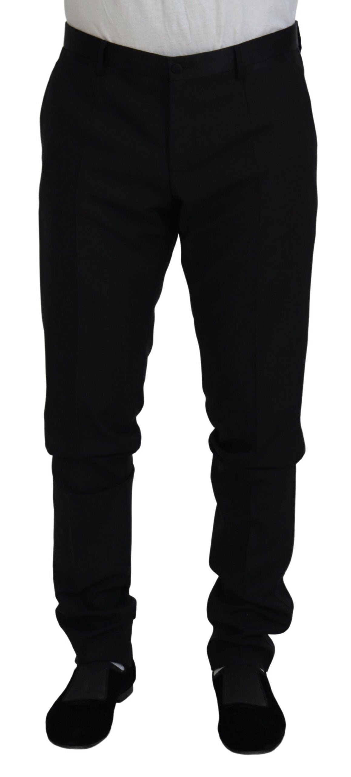 Dolce & Gabbana Black Wool Chino Dress Formal Pants Dolce & Gabbana