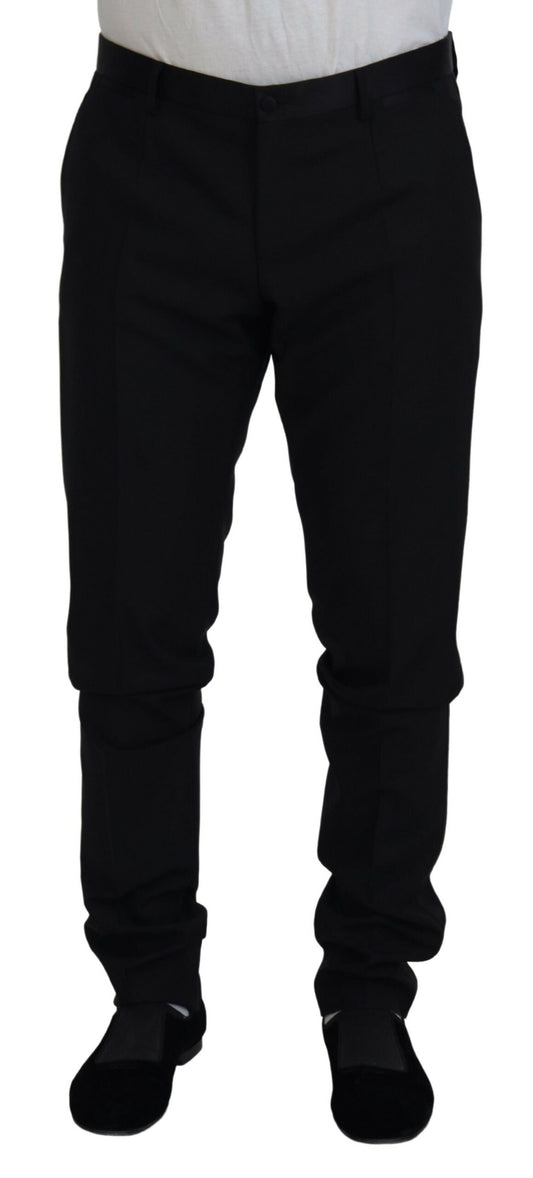 Dolce & Gabbana Black Wool Chino Dress Formal Pants Dolce & Gabbana
