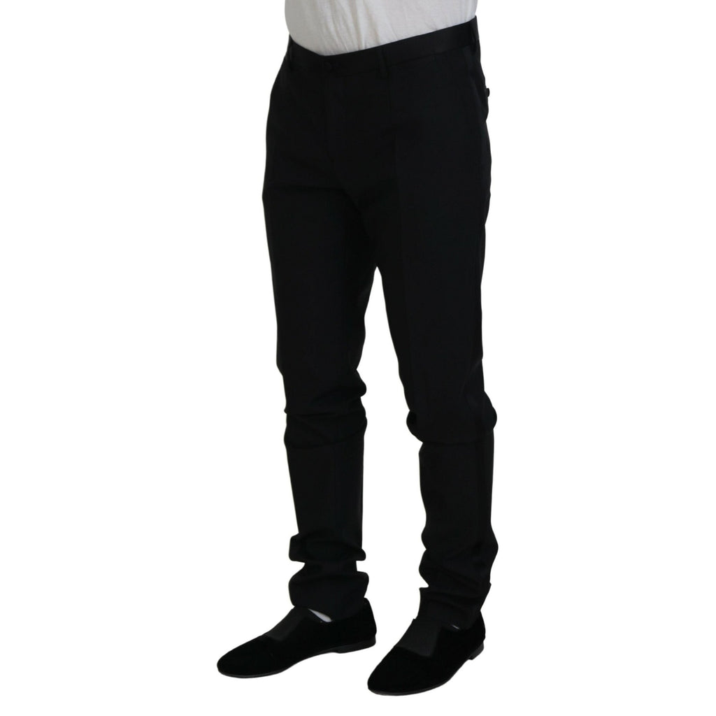 Dolce & Gabbana Black Wool Chino Dress Formal Pants
