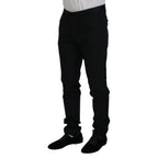 Dolce & Gabbana Black Wool Chino Dress Formal Pants