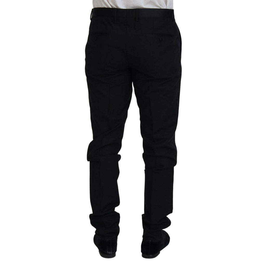 Dolce & Gabbana Black Wool Chino Dress Formal Pants