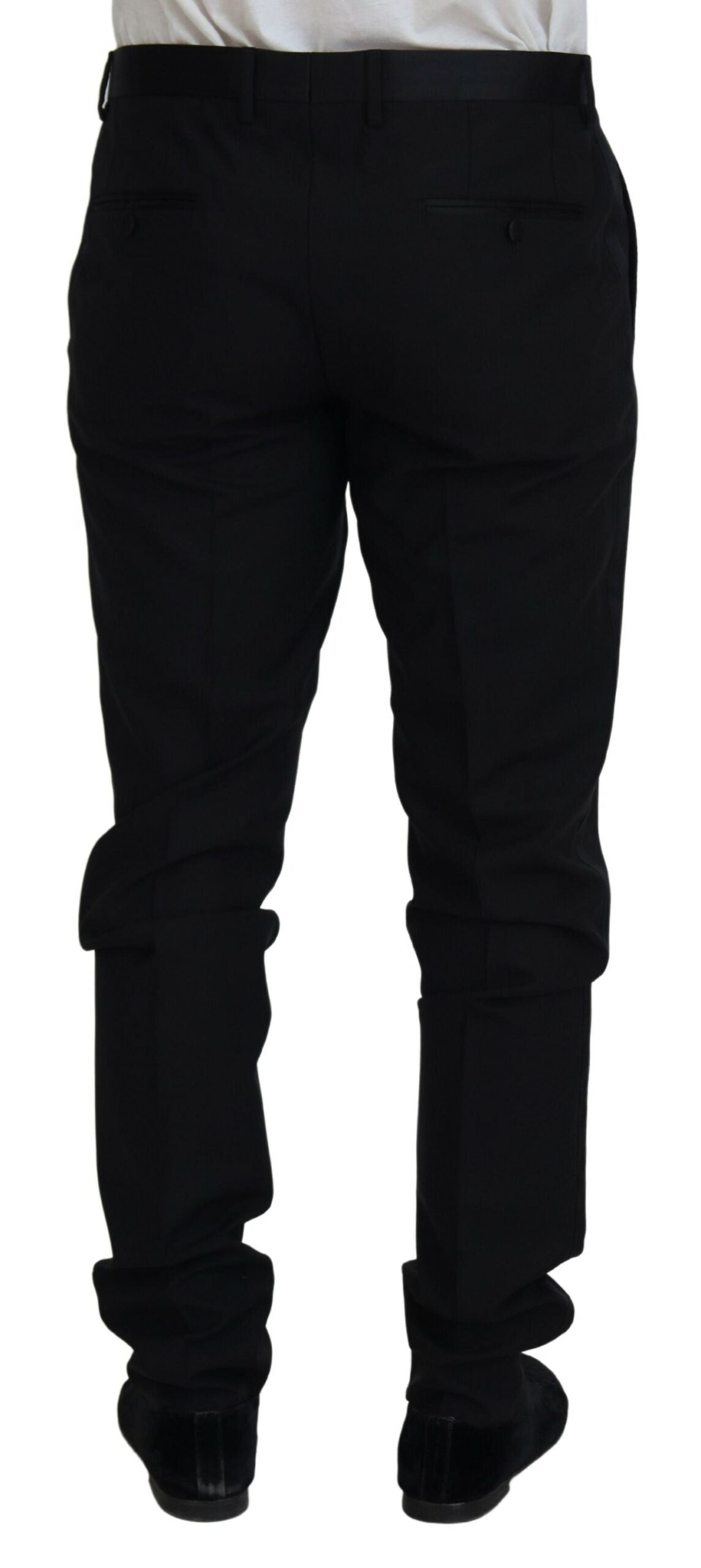 Dolce & Gabbana Black Wool Chino Dress Formal Pants Dolce & Gabbana