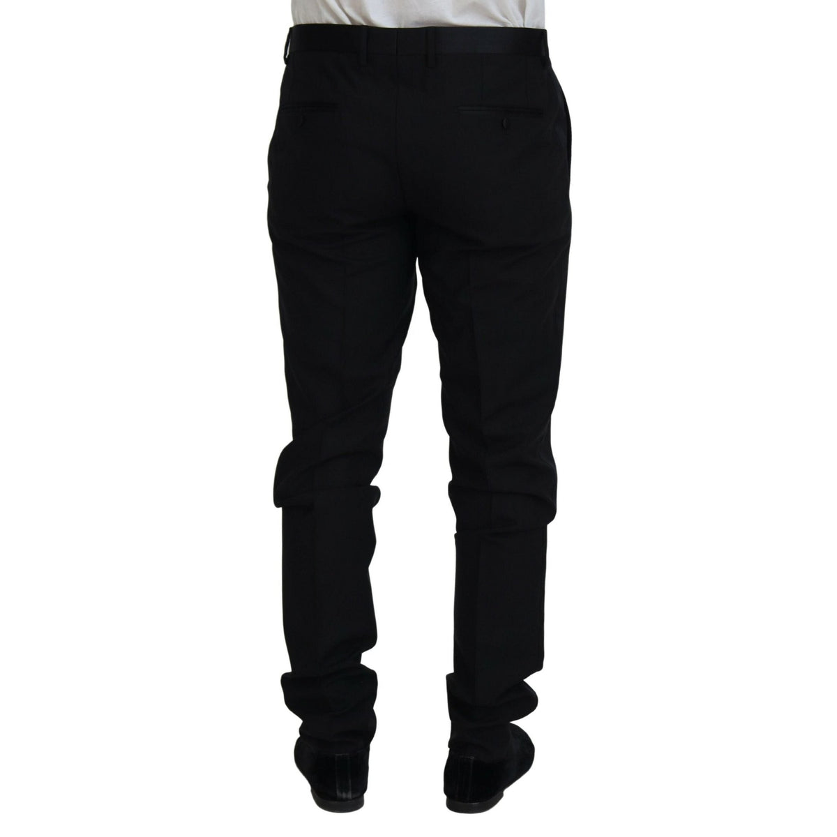 Dolce & Gabbana Black Wool Chino Dress Formal Pants