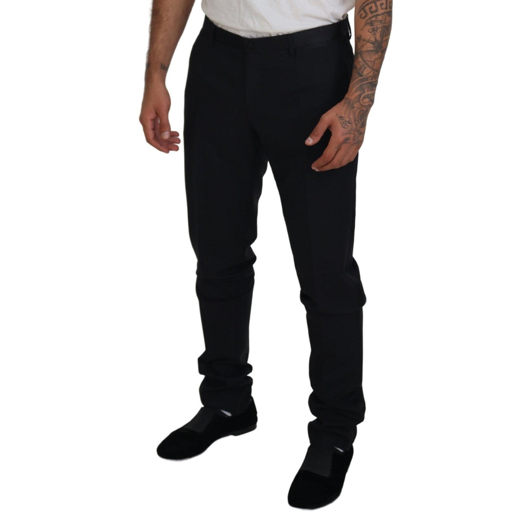 Dolce & Gabbana Black Wool Chino Dress Formal Pants
