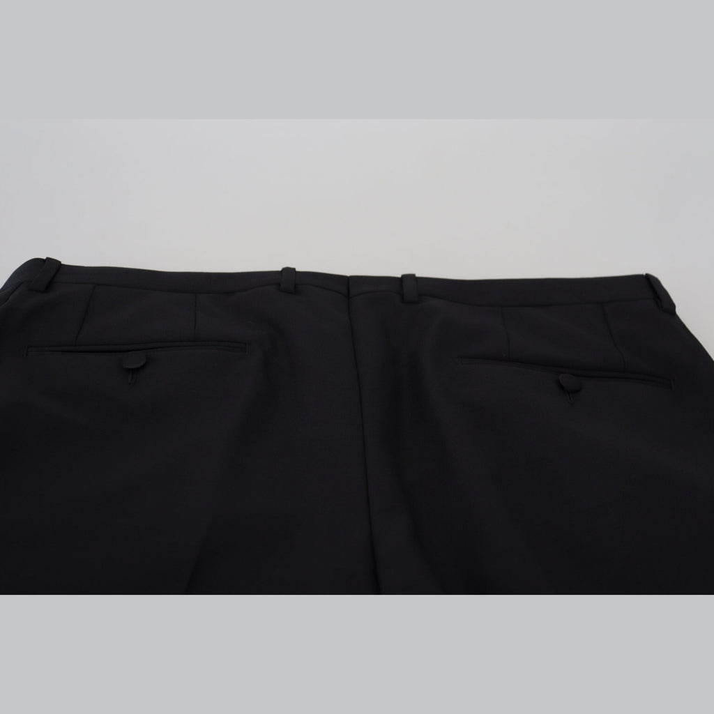 Dolce & Gabbana Black Wool Chino Dress Formal Pants