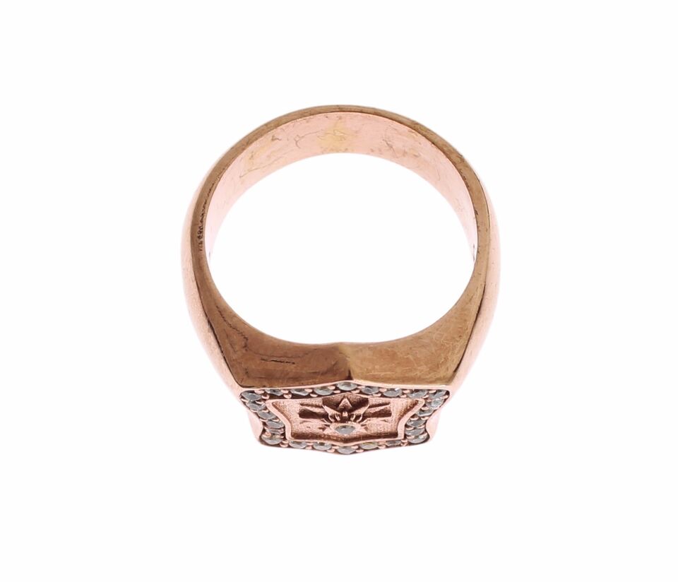 Nialaya Pink Gold 925 Silver Authentic Clear Ring Nialaya