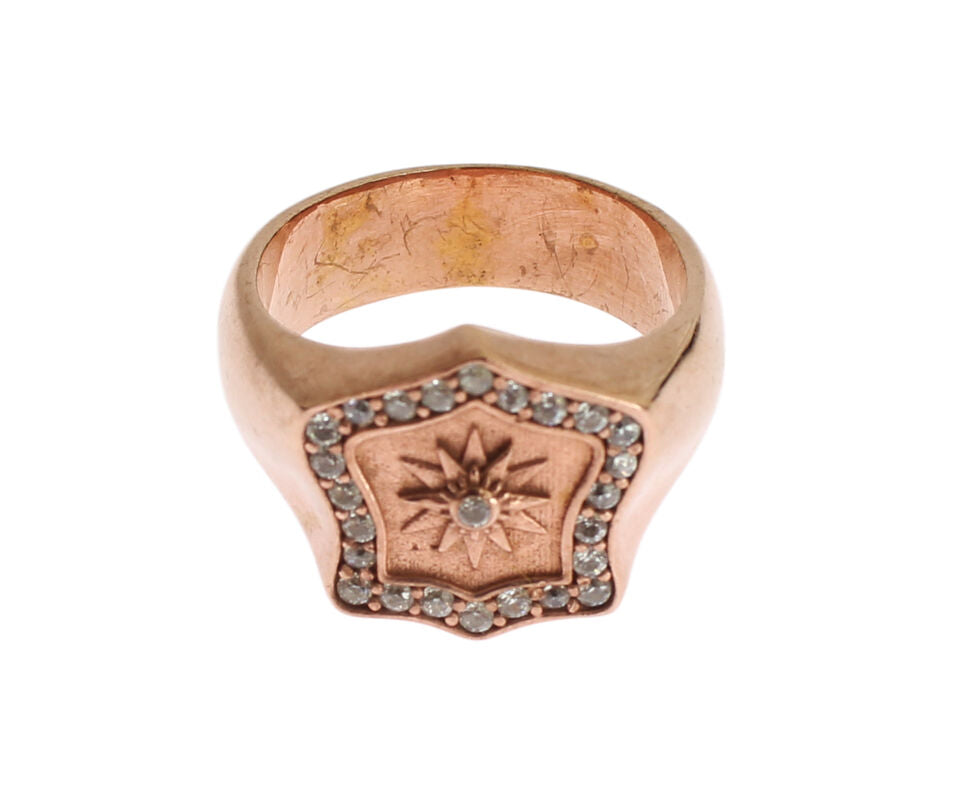 Nialaya Pink Gold 925 Silver Authentic Clear Ring Nialaya