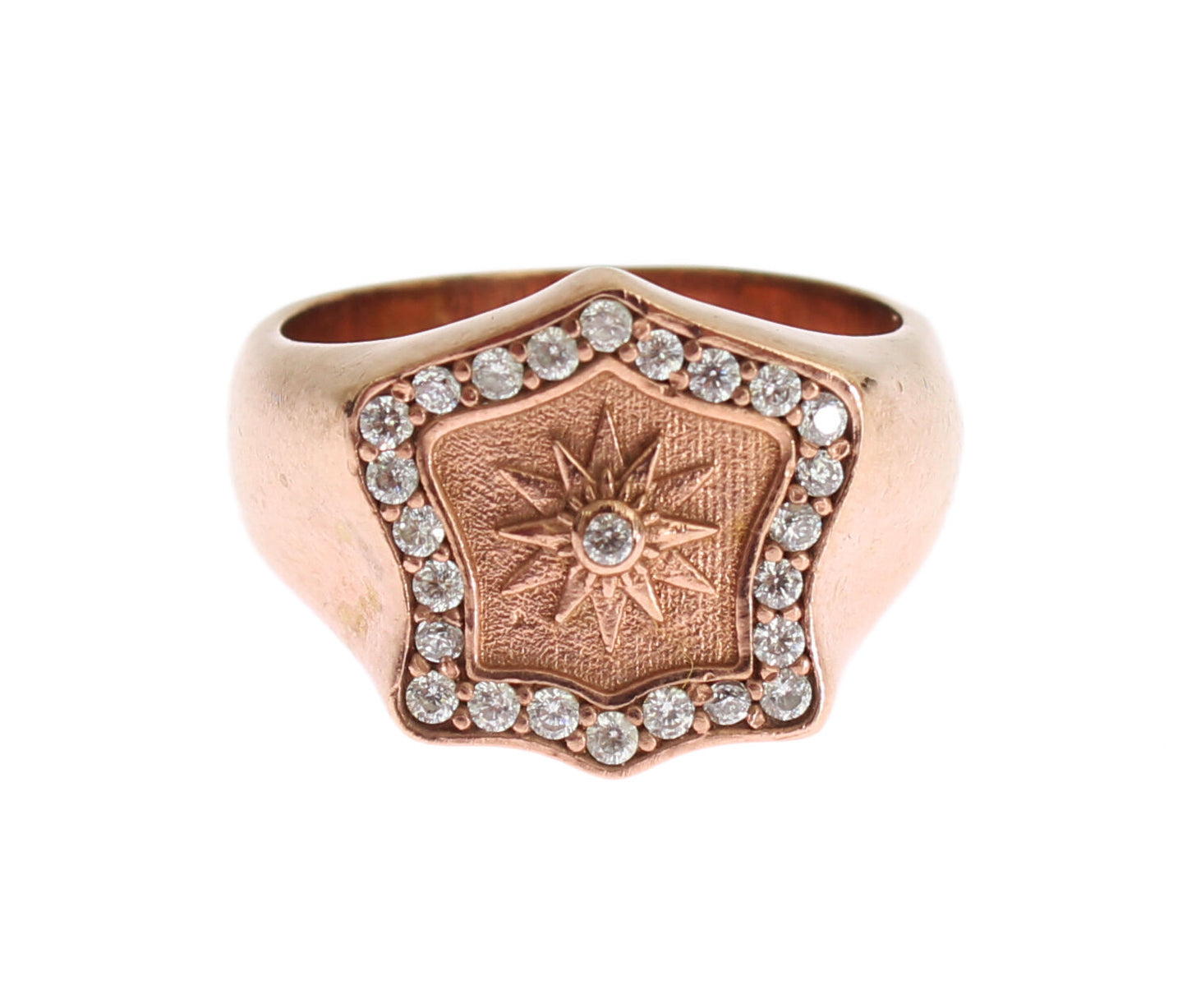 Nialaya Pink Gold 925 Silver Authentic Clear Ring Nialaya