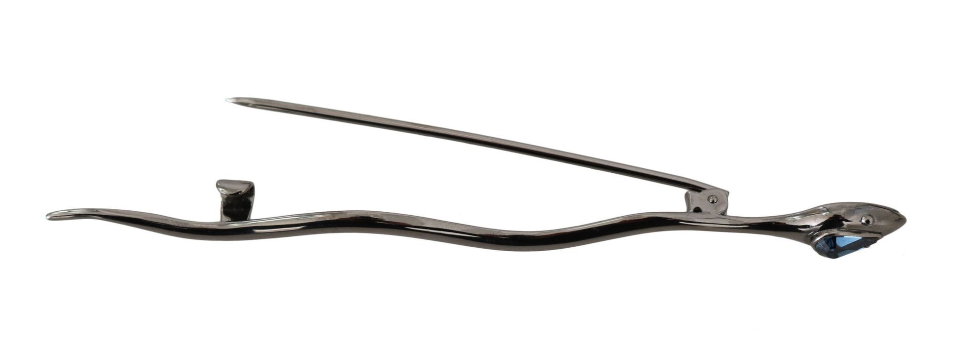 Dolce & Gabbana Silver Brass Crystal Spilla Serpente Brooch Pin Dolce & Gabbana