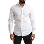 Dolce & Gabbana White MARTINI Cotton Dress Formal Shirt